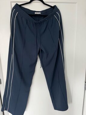 Abercrombie & Fitch Navy Track Pants with White Side Piping